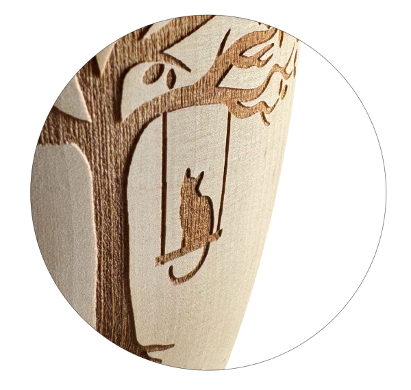 Tierurne Timber Katzenmotiv